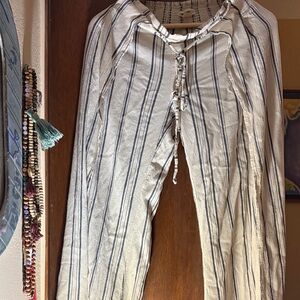Striped Open Side Pants